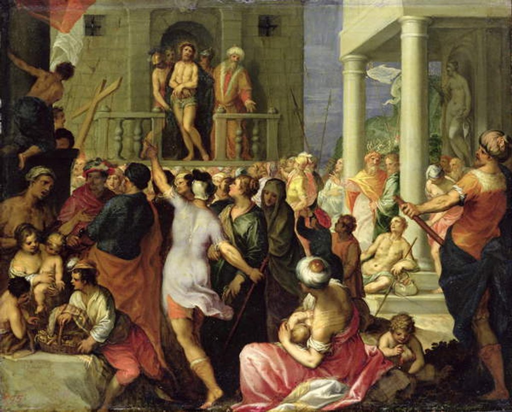 Detail of Ecce Homo. Pilate shows the Crowd the Flogged Jesus, by Hans I or Johann Rottenhammer