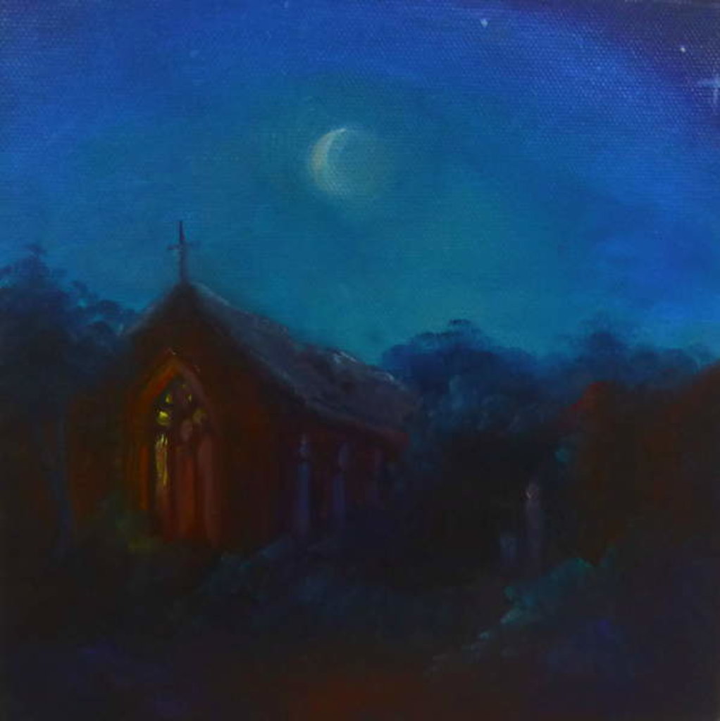 Detail of Night Moves, 2018 Church at night by Lee Campbell