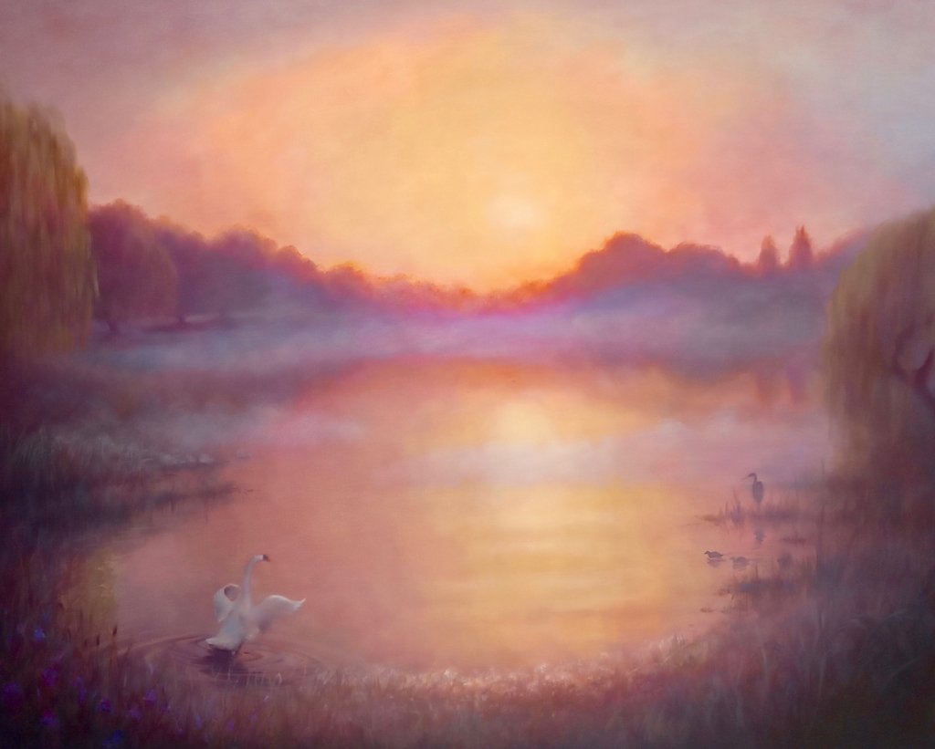 Detail of Misty River Morning, 2023Landscpae by Lee Campbell