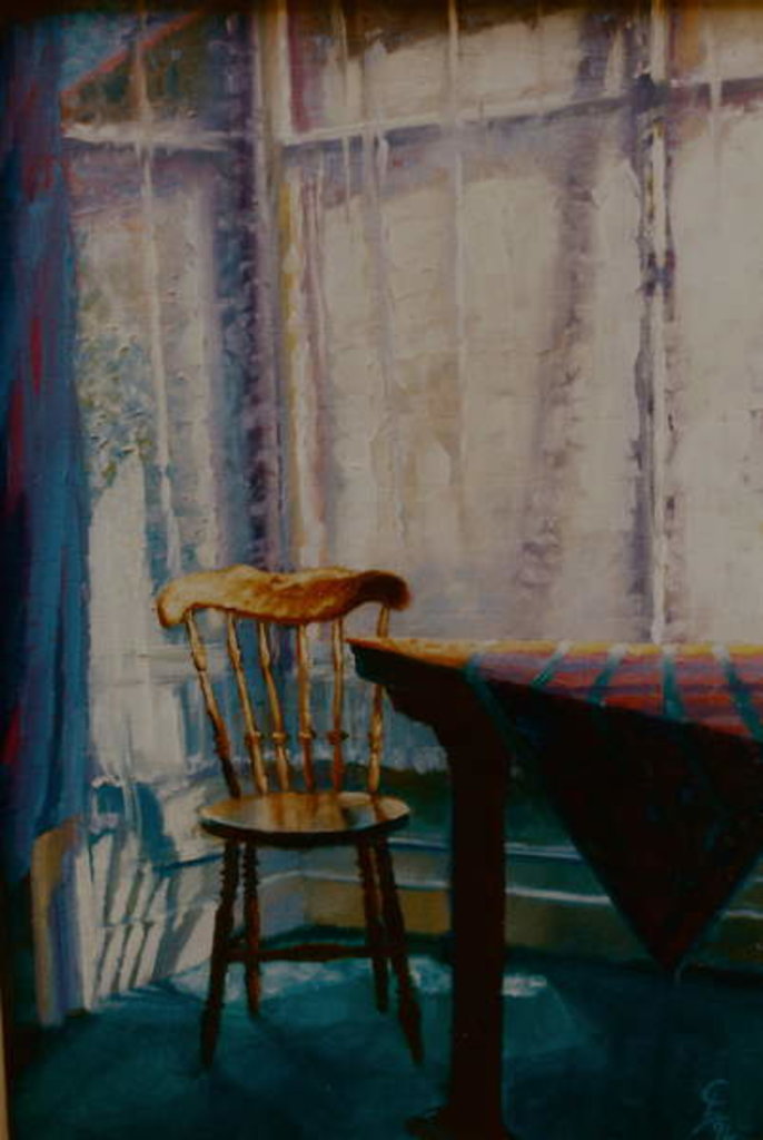 Detail of Absence, 2000 interior with chair by Lee Campbell