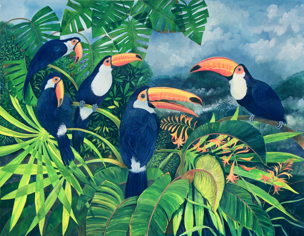 Detail of Toucan Talk 1999 by Lisa Graa Jensen