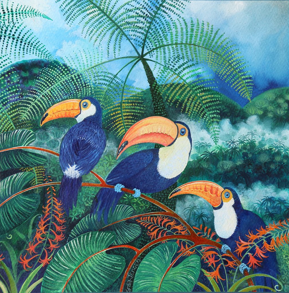 Detail of Toucans, 2012 by Lisa Graa Jensen