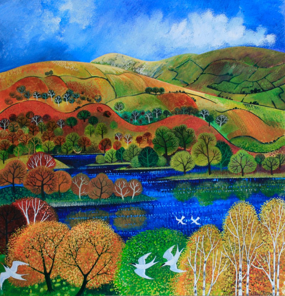 Detail of Terns over Rydal Water, 2009 by Lisa Graa Jensen