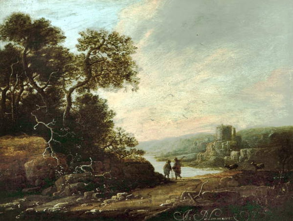 Detail of Landscape with Castle Ruins by Abraham Blommaert