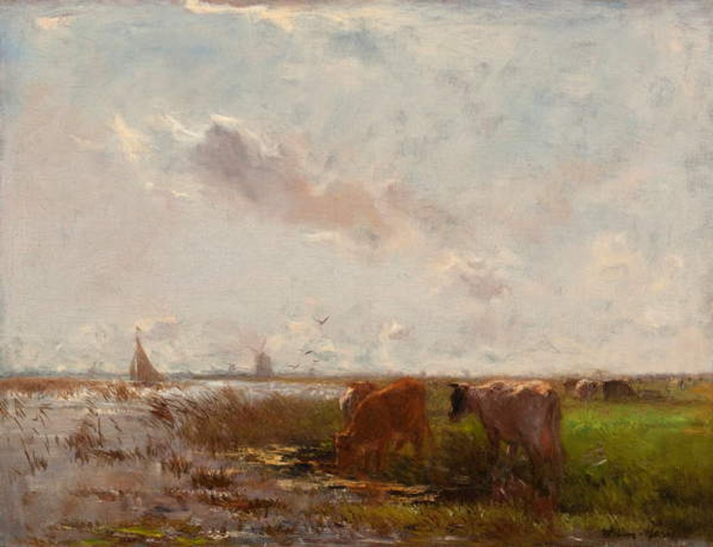 Detail of Cows in a Polder Landscape by Willem Maris