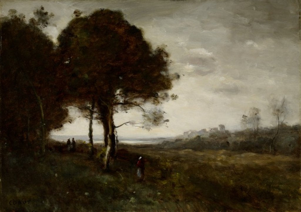 Detail of Landscape by Jean Baptiste Camille Corot