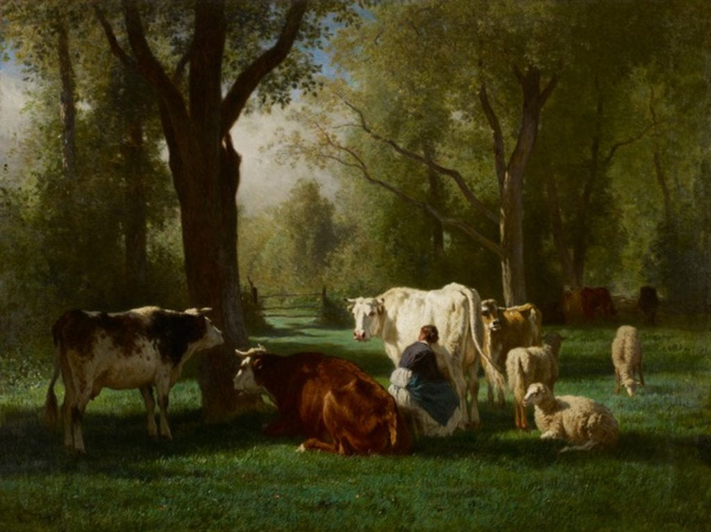 Detail of Landscape with Cattle and Sheep, 1852-8 by Constant-Emile Troyon