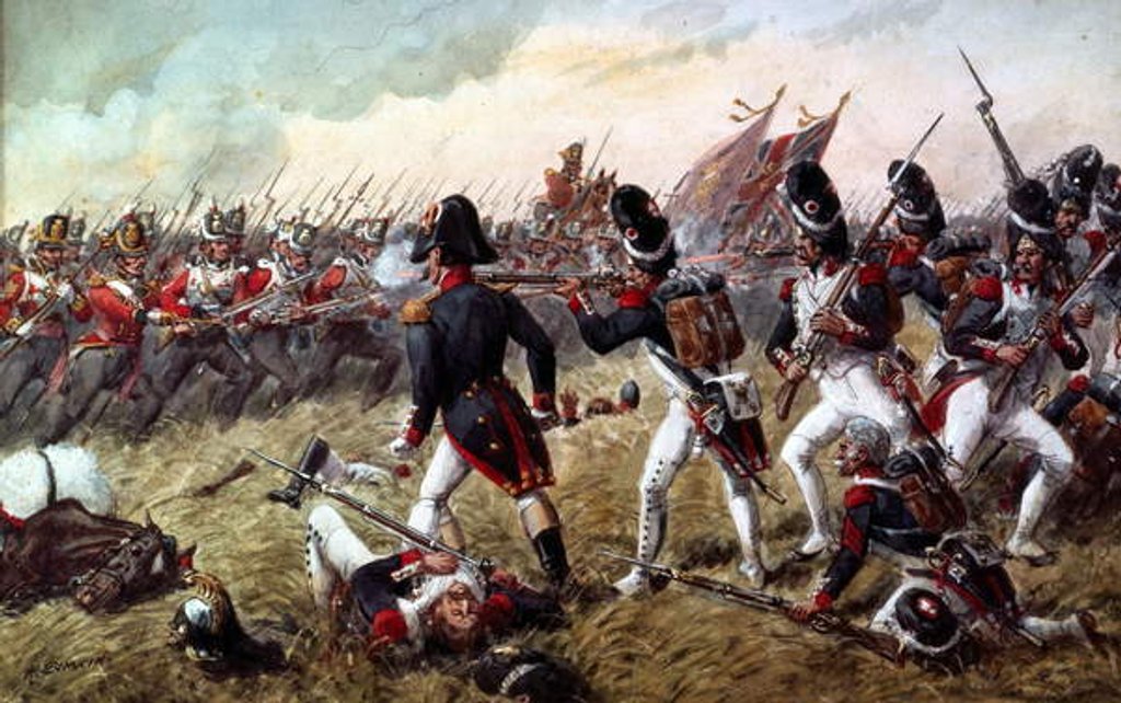 Detail of The 3rd Regiment of Foot Guards repulsing the final charge of the old Guard at the Battle of Waterloo, 18th June 1815 by Richard Simkin