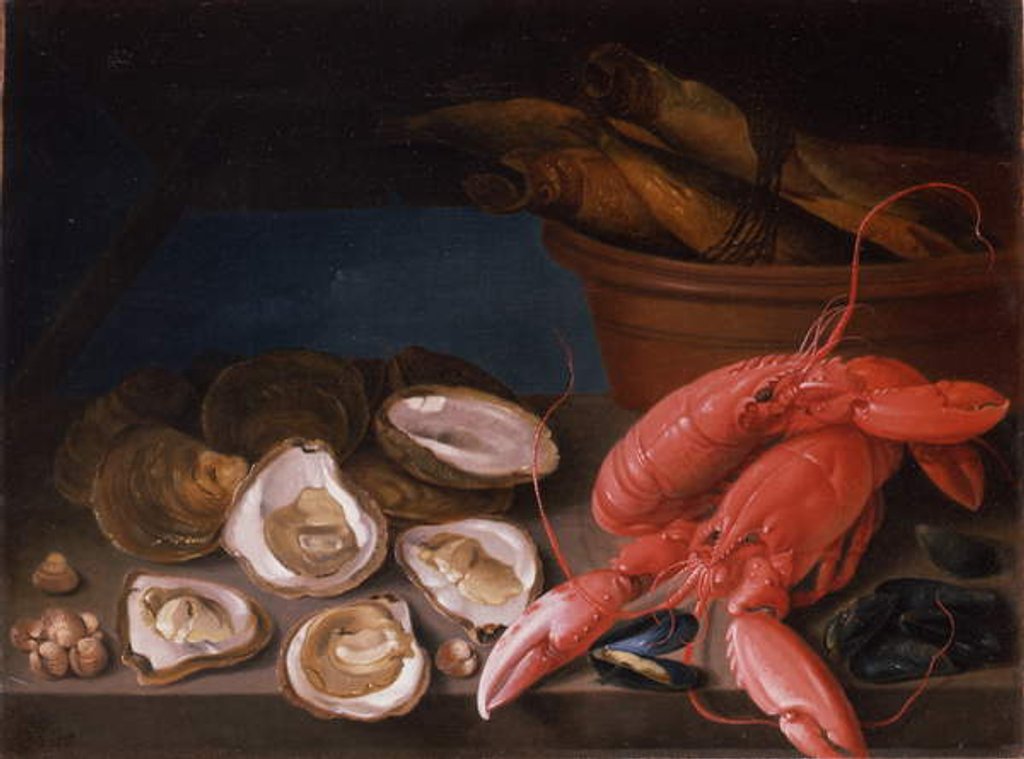 Detail of Still Life of Lobsters by James Sillett