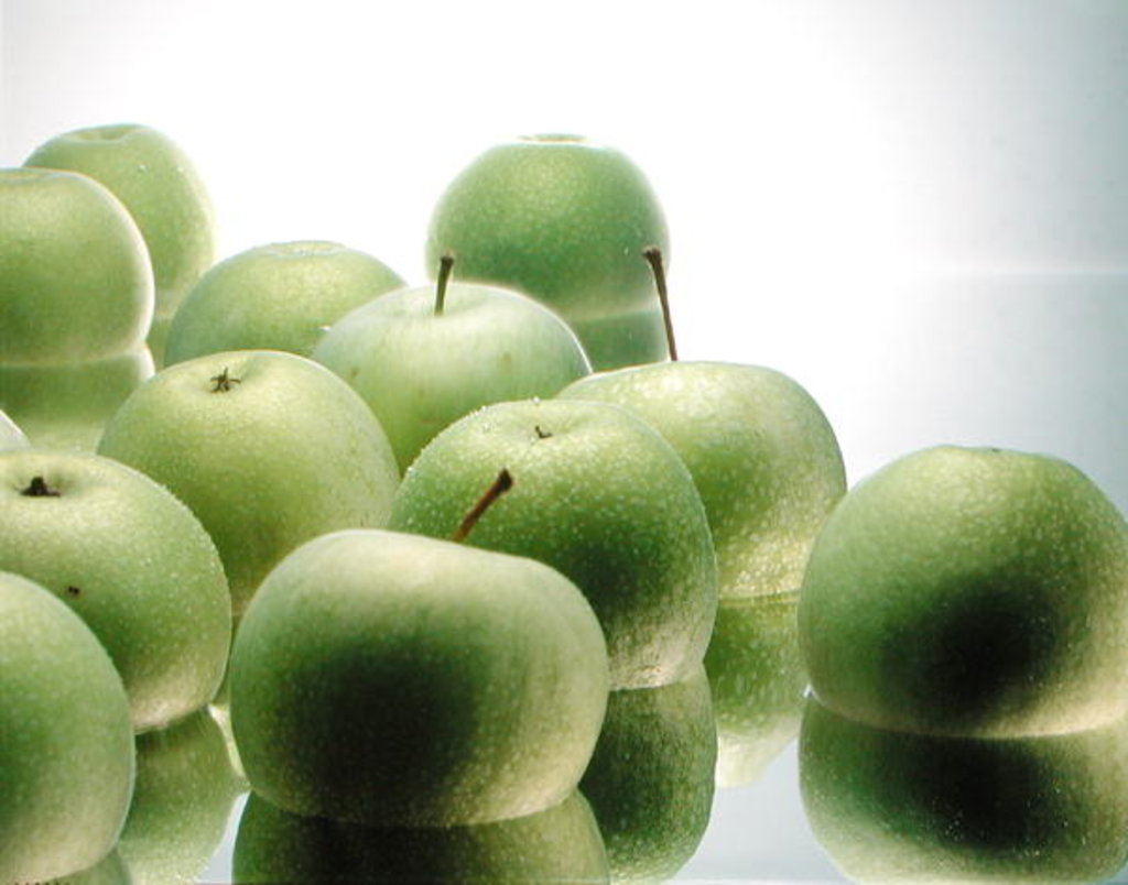 Detail of Floating apples, 1995 by Norman Hollands