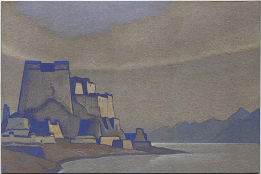 Detail of Tibet, Dzong, 1936 by Nicholas Roerich