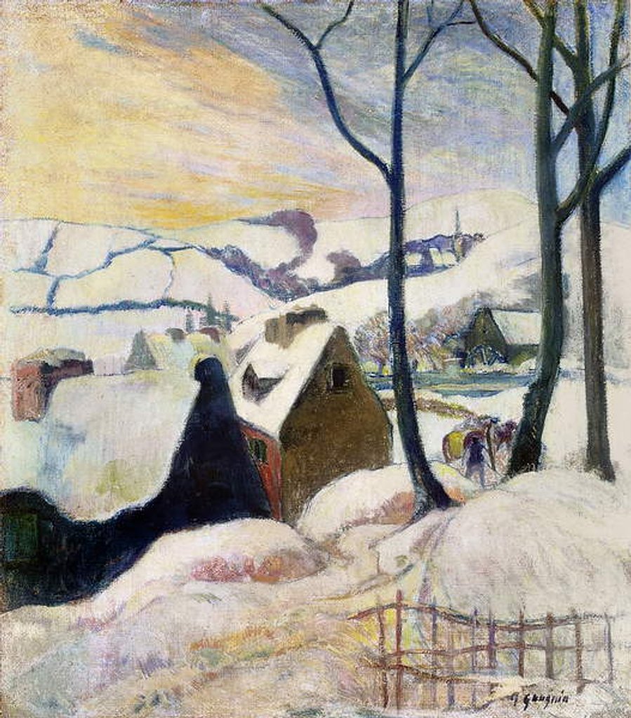 Detail of Breton Village Under Snow, 1894 by Paul Gauguin