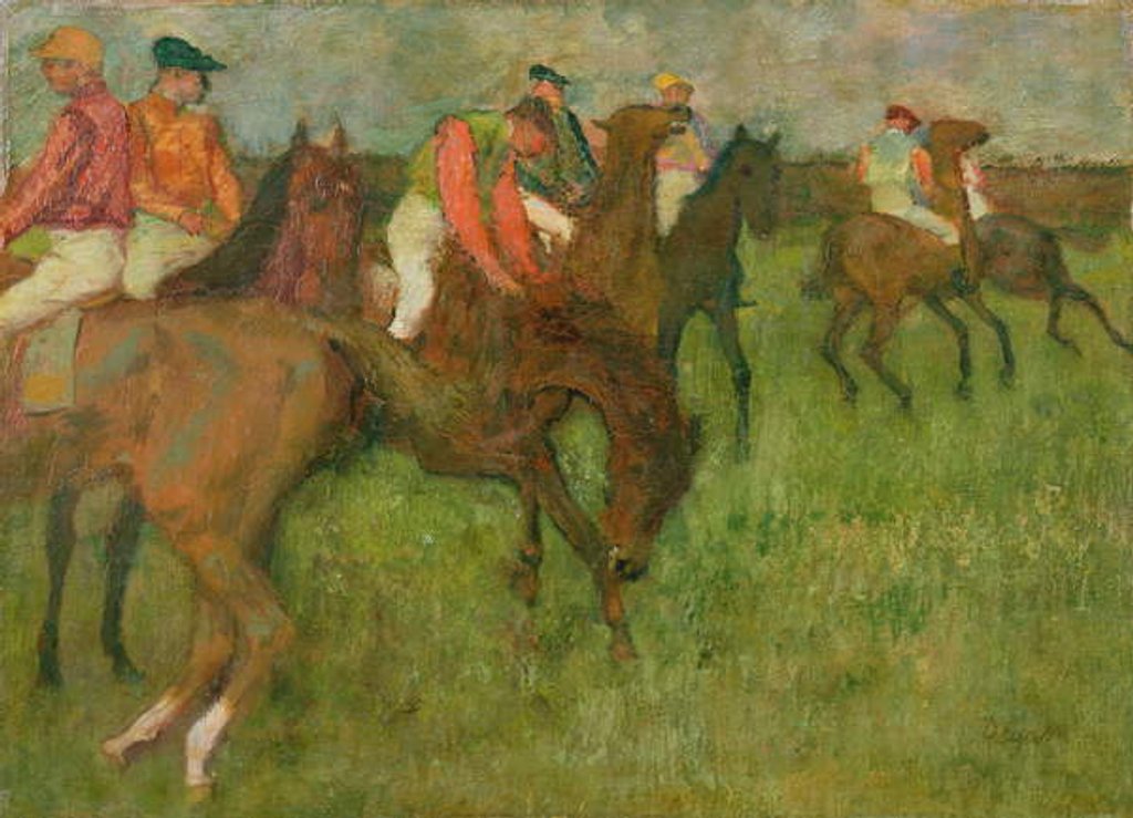 Detail of Jockeys, 1886-90 by Edgar Degas