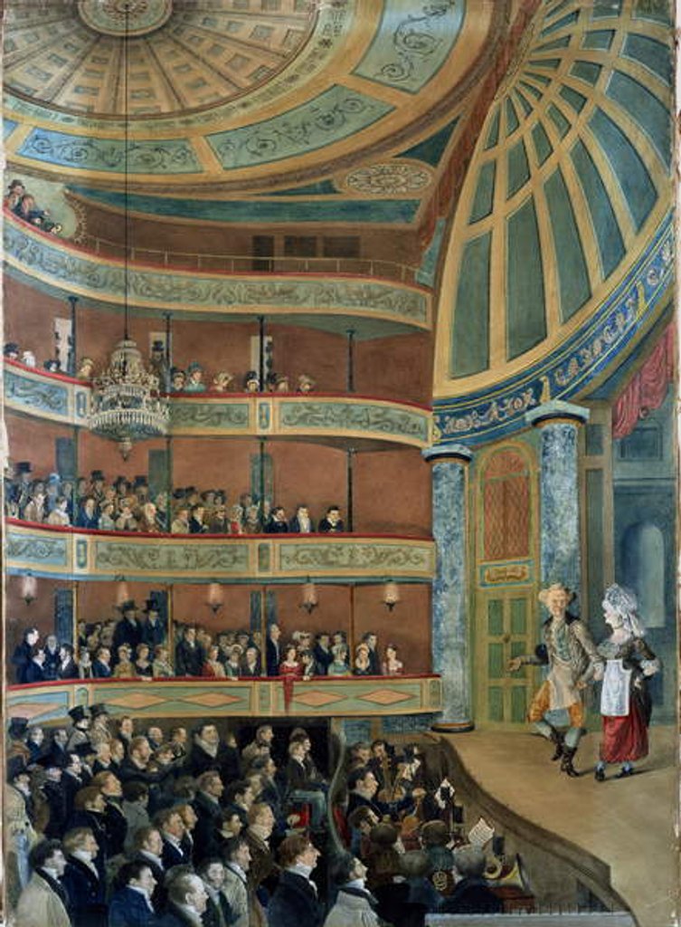 Detail of Interior of The Park Theatre, New York City, 1822 by John Searle