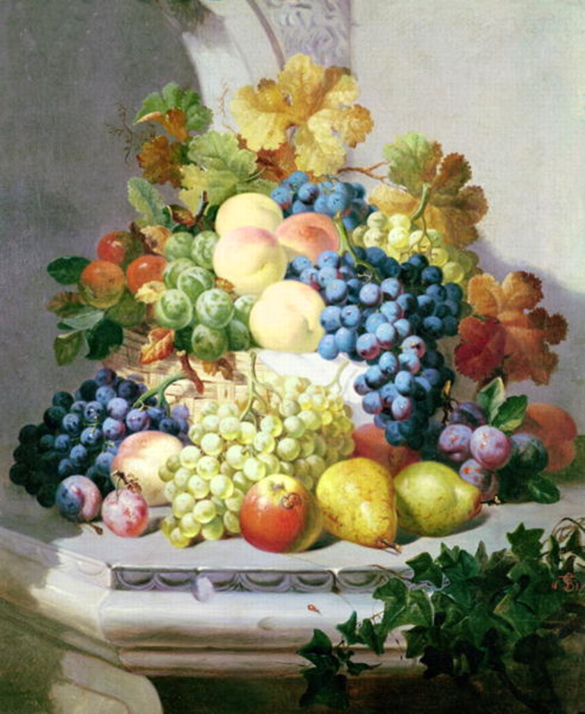 Detail of Still life with grapes and pears by Eloise Harriet Stannard