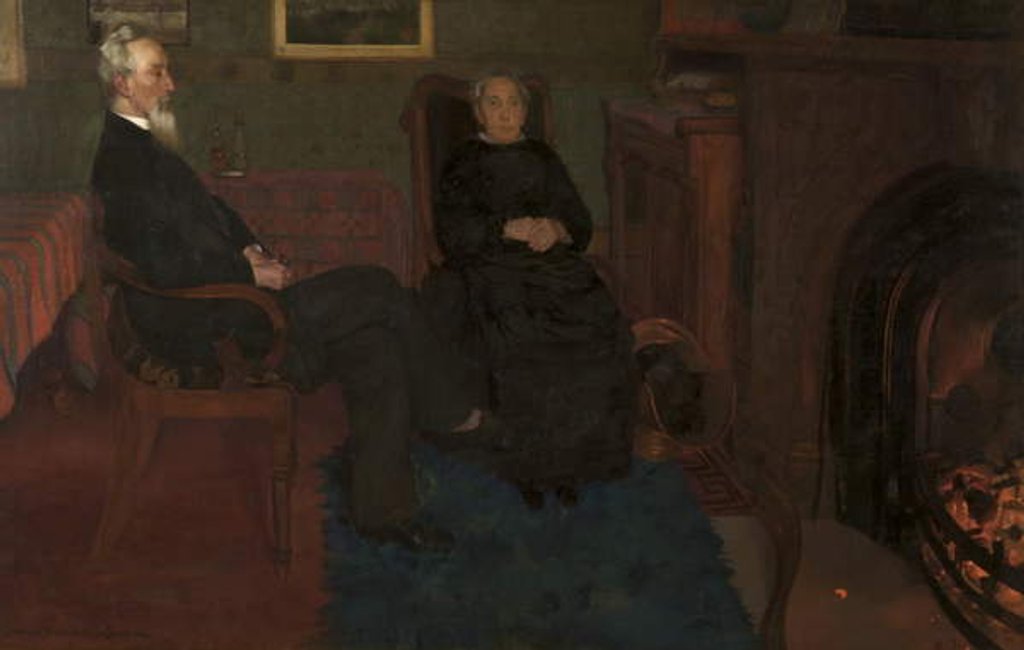 Detail of My Father and Mother, 1884 by William Stott