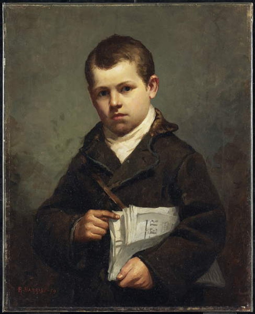 Detail of The News Boy, 1879 by Robert Harris