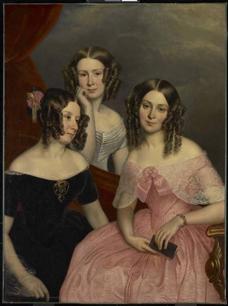 Detail of The Three Robinson Sisters, 1846 by George Theodore Berthon