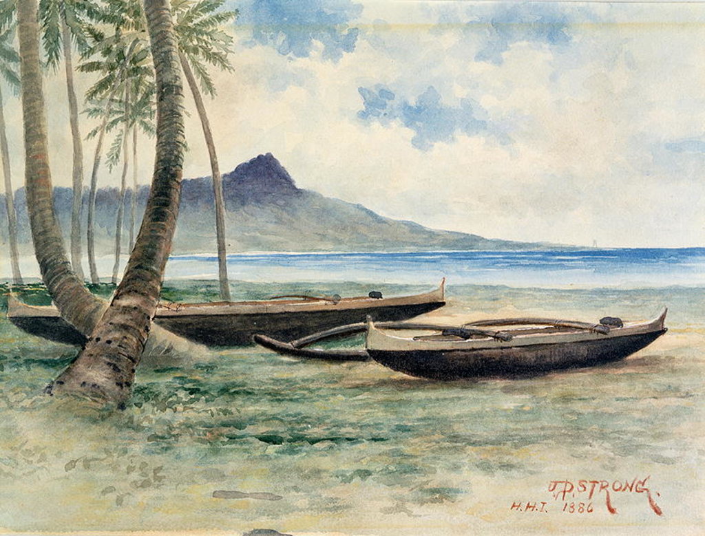 Detail of Diamond Head, Hawaii, 1886 by J.P. Strong