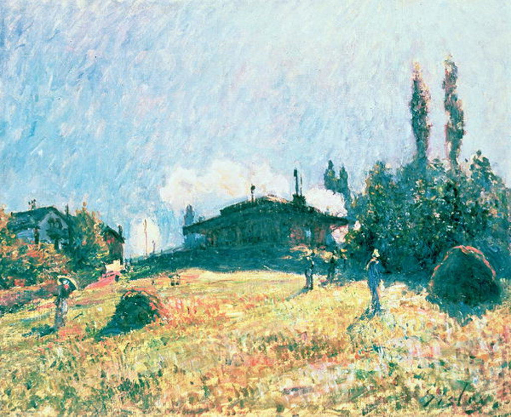 Detail of The Station at Sevres by Alfred Sisley