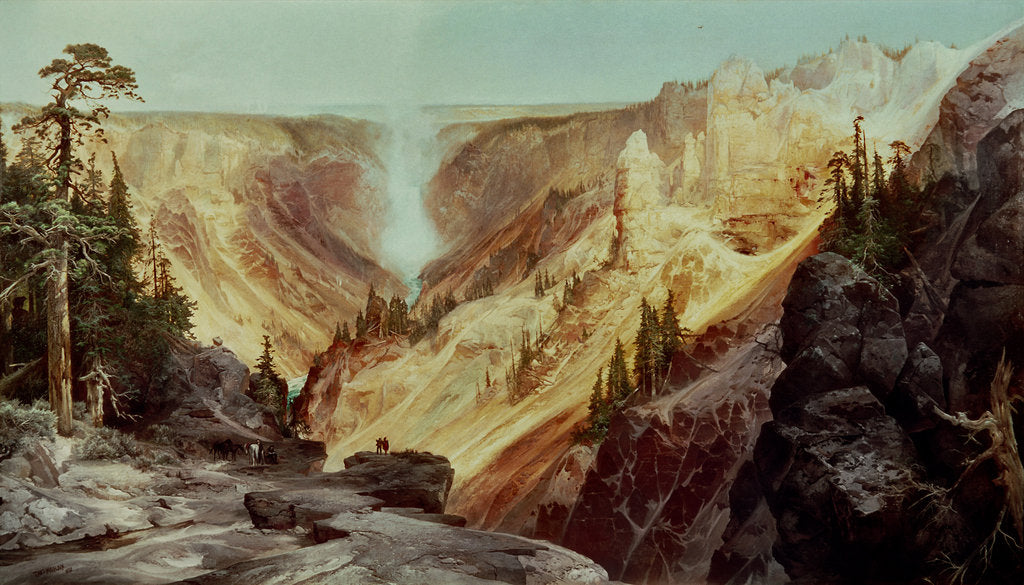 Detail of The Grand Canyon of the Yellowstone, 1872 by Thomas Moran