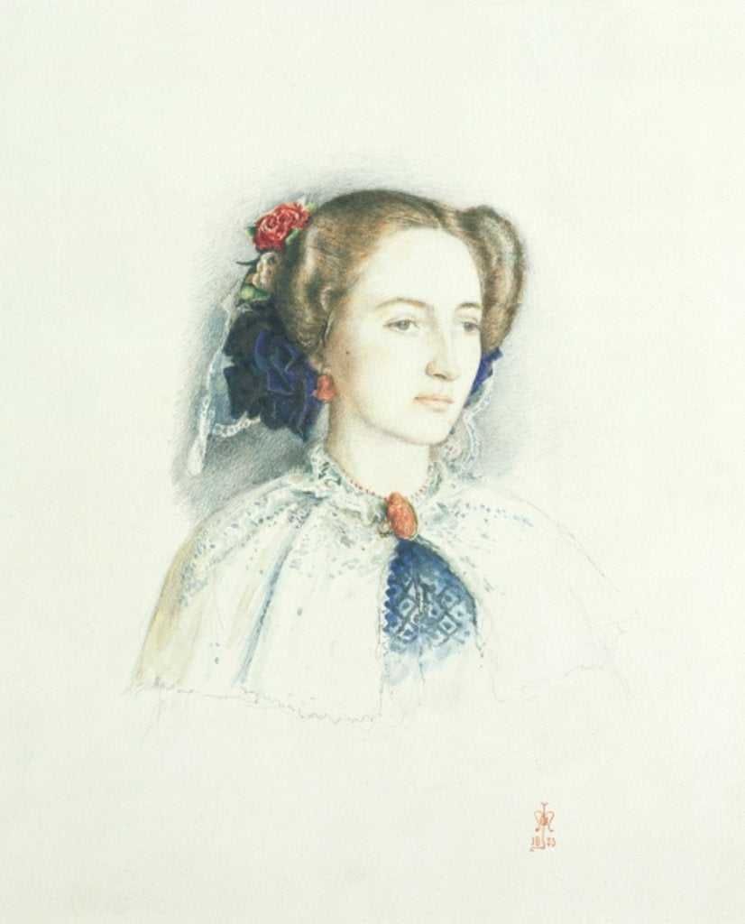 Detail of Portrait of Effie Ruskin, later Lady Millais, 1853 by John Everett Millais