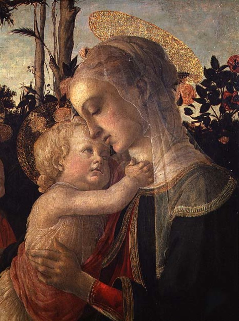 Detail of Madonna and Child with St. John the Baptist by Sandro Botticelli