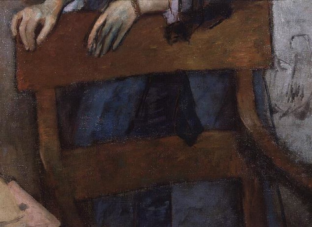 Detail of Portrait of Helene Rouart in her Fathers' Study, detail of the chair, c.1886 by Edgar Degas