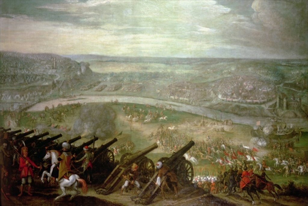 Detail of Siege of Esztergom in 1543, 17th century by Sebastian Vrancx