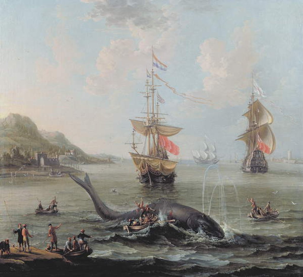 Detail of Whaling in an Estuary by Lorenzo a Castro