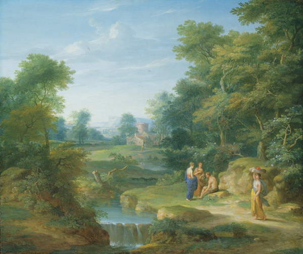 Detail of An Arcadian Landscape by Jacob Andries Beschey