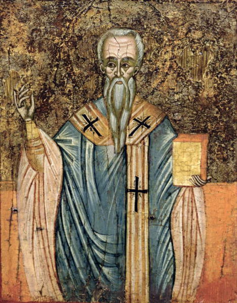 Detail of St. Cyril of Alexandria, icon by Greek School