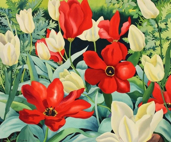 Detail of Early Tulips, 2013 by Christopher Ryland