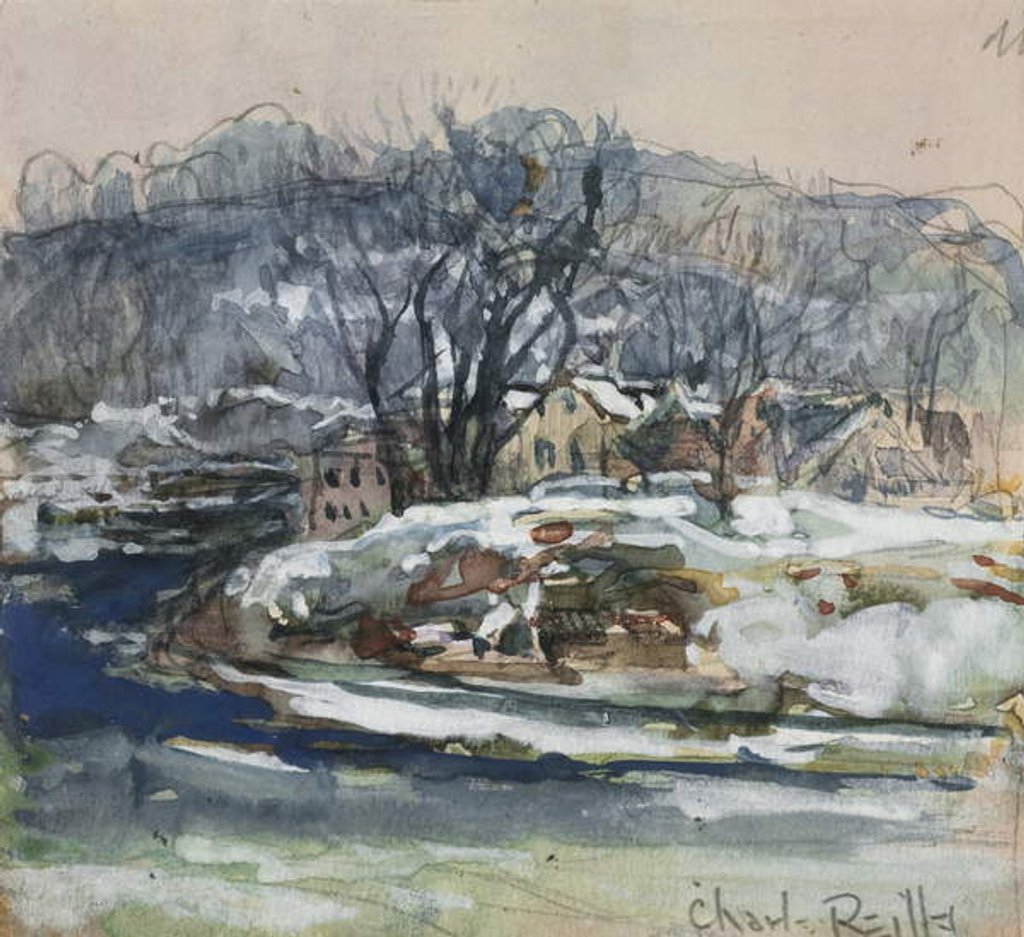 Detail of Winter Landscape by Charles P. Reiffel