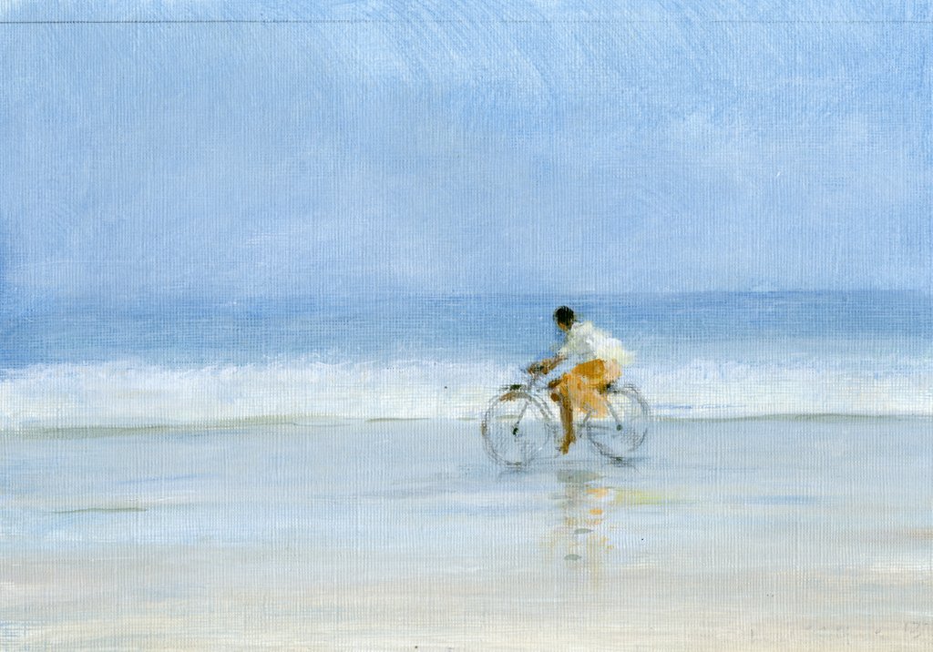 Detail of Boy on Bicycle by Lincoln Seligman