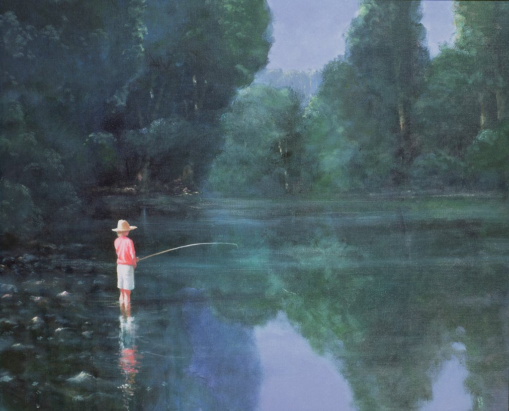 Detail of Child Fishing, 1989 by Lincoln Seligman