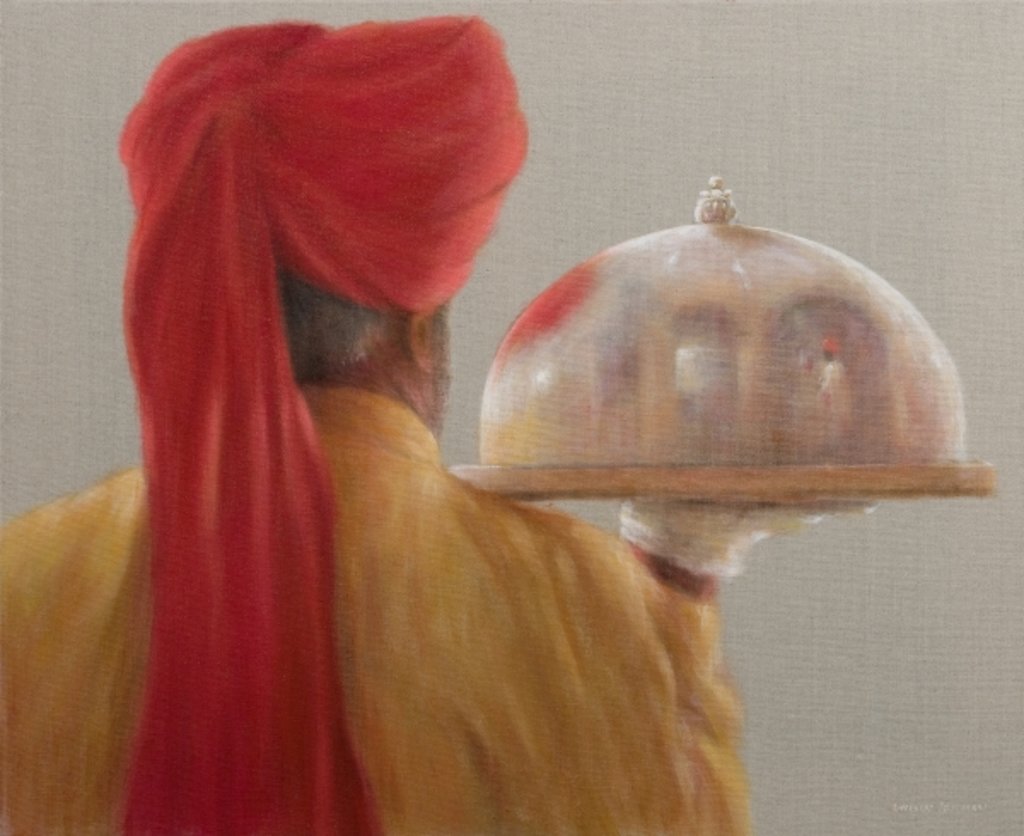 Detail of Waiter, Rambagh Palace, 2010 by Lincoln Seligman