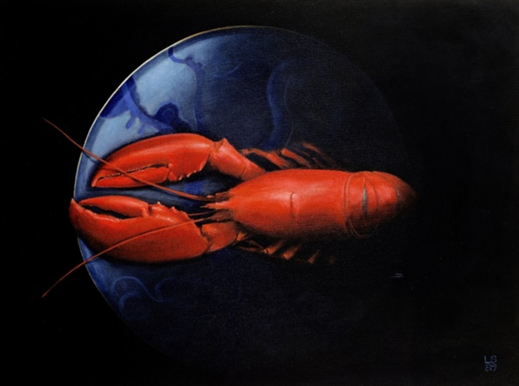 Detail of Lobster on Tiffany Plate by Lincoln Seligman