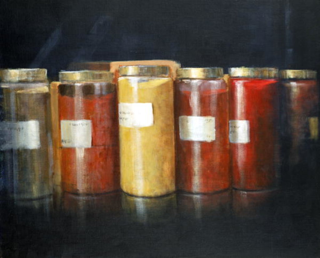 Detail of Pigment Jars by Lincoln Seligman