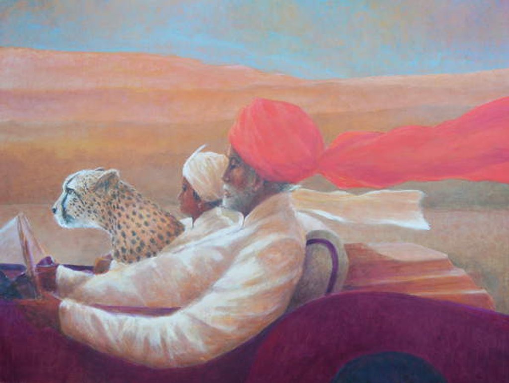 Detail of Maharaja, boy + cheetah, 2019 by Lincoln Seligman