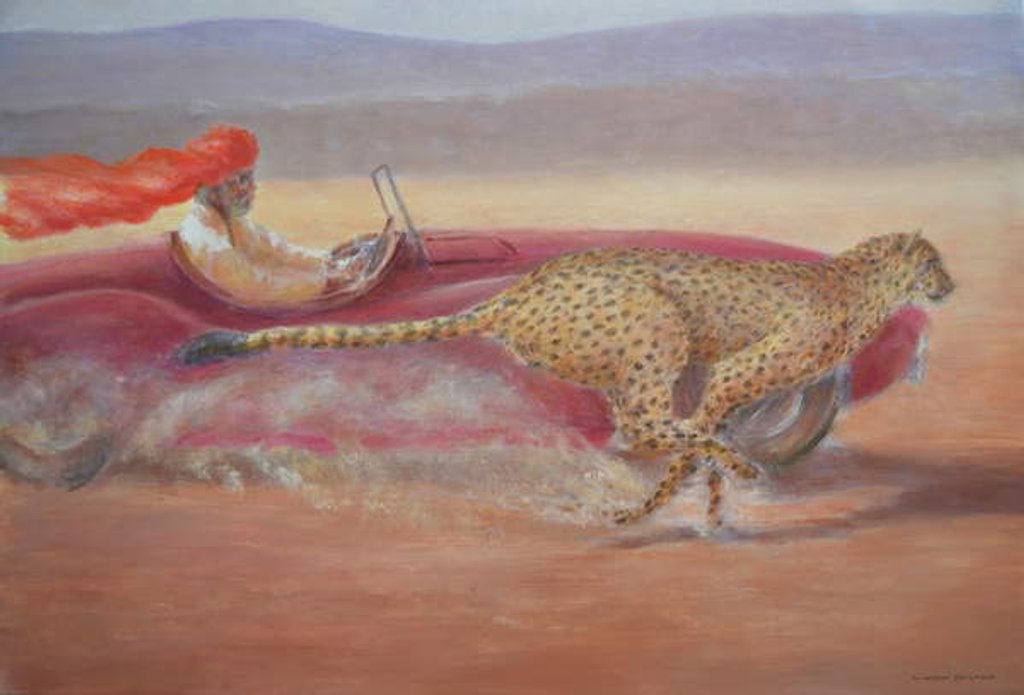 Detail of Cheetah versus Jaguar, 2019 by Lincoln Seligman