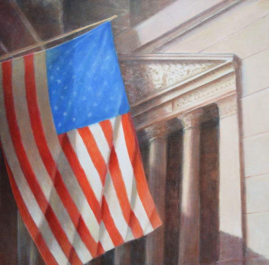 Detail of Stars & Stripes, N.Y. Stock Exchange, 2019 by Lincoln Seligman