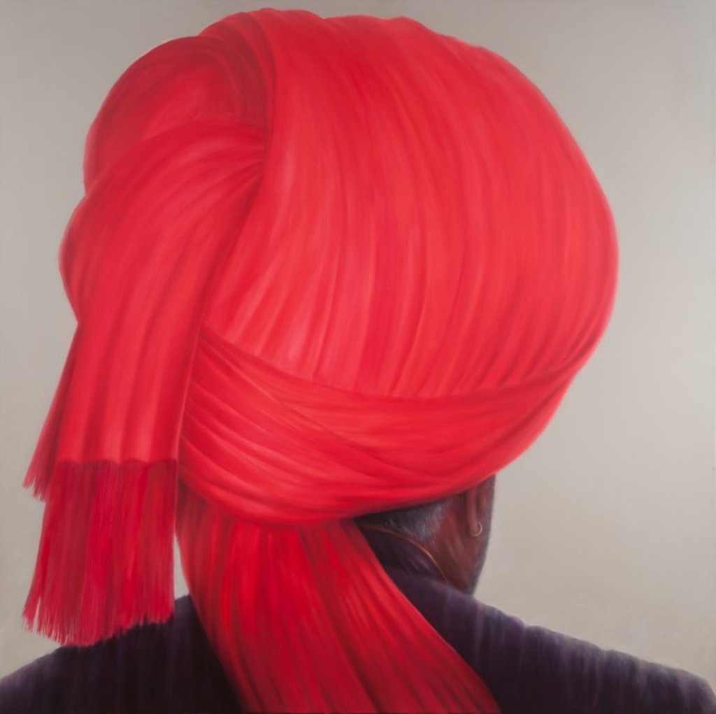 Detail of Red Turban, 2012 by Lincoln Seligman