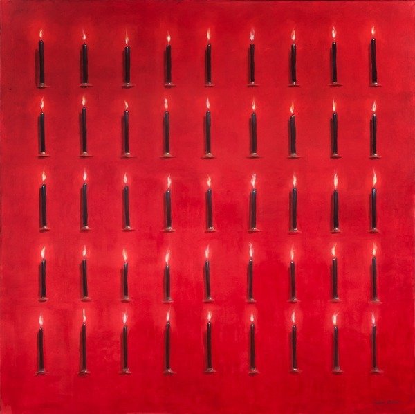 Detail of Forty-five candles, Sri Lanka, 2012 by Lincoln Seligman