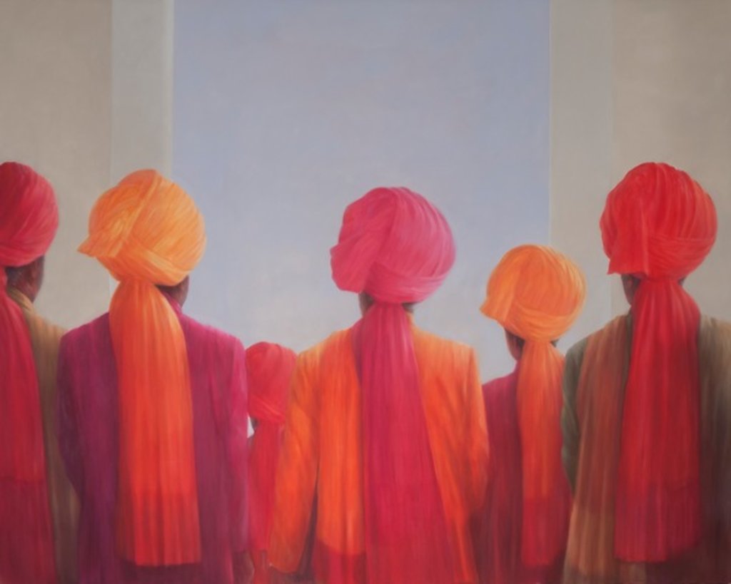 Detail of Turban Group, 2012 by Lincoln Seligman