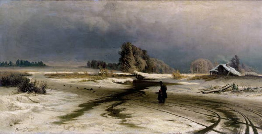 Detail of The Thaw, 1871 by Fedor Aleksandrovich Vasiliev