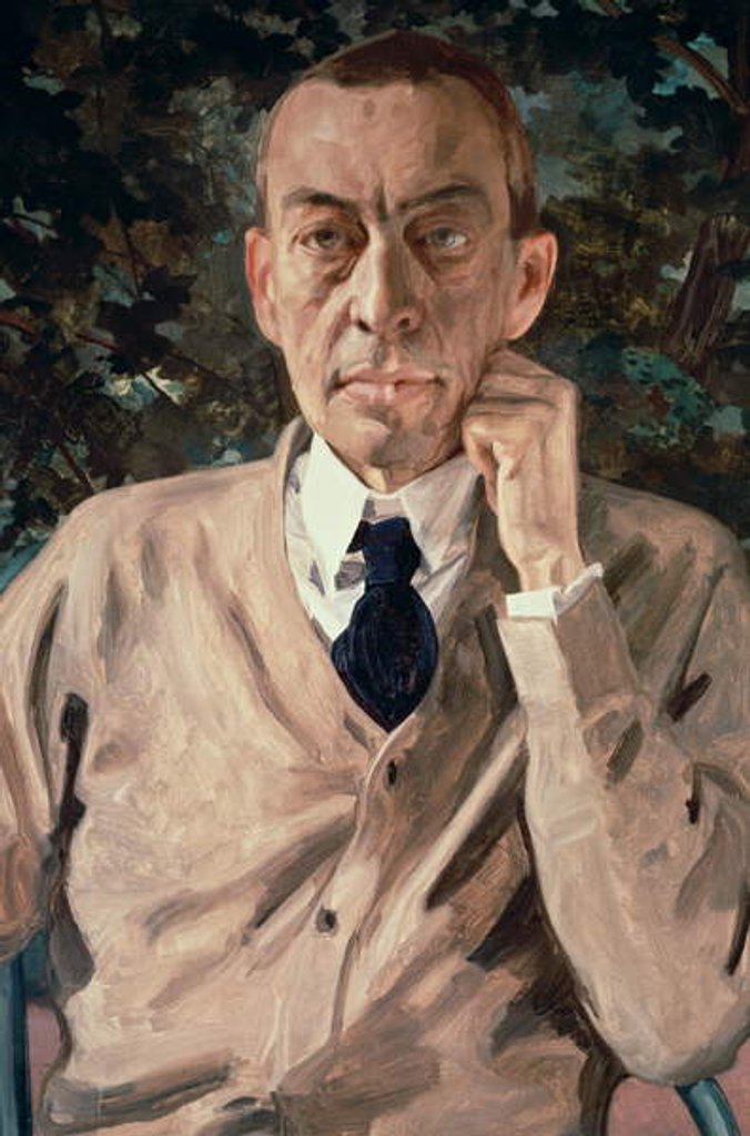 Detail of Portrait of the composer, Sergei Vasilievich Rachmaninov 1925 by Konstantin Andreevic Somov