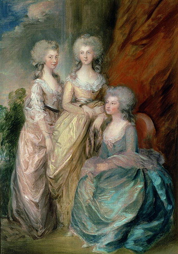 Detail of The three eldest daughters of George III: Princesses Charlotte, Augusta and Elizabeth in 1784 probably by Gainsborough Dupont by Thomas Gainsborough