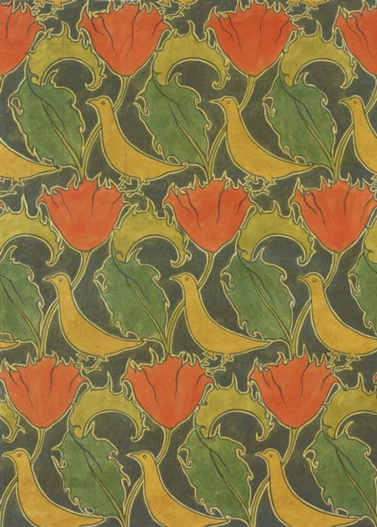 Detail of The Voysey Birds, late 19th century by Charles Francis Annesley Voysey