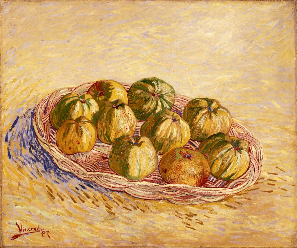 Detail of Still Life, Basket of Apples, autumn 1887 by Vincent van Gogh